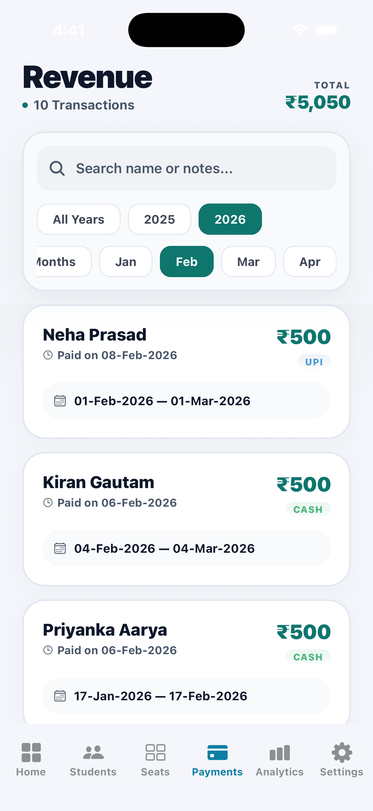 Payments